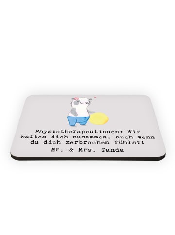 Mr. & Mrs. Panda Magnet Physiotherapeutin ZuMenschmenhalt mit Spruch in Grau Pastell