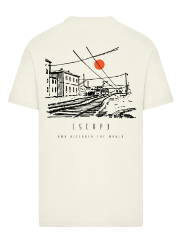 F4NT4STIC T-Shirt Escape Discover the World Town Train Station in sand