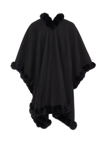 fraully Damen Poncho in Schwarz