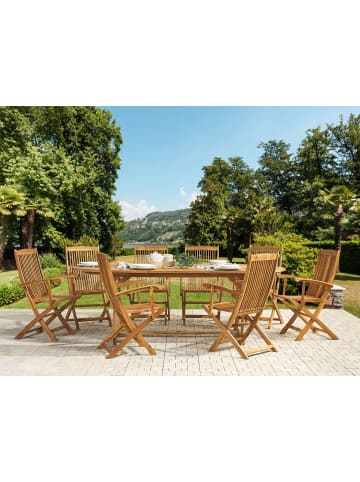 Beliani 9-tlg Gartentisch Set MAUI in Braun