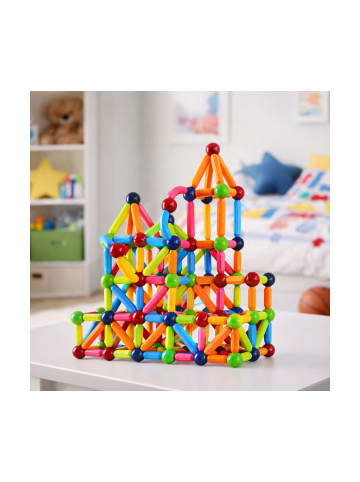 Wisam® Set mit magnetischen Konstruktionsstäben, kreativ, bunt