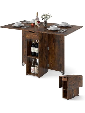 COSTWAY Esstisch klappbar 120 x 72 x 75 cm in Braun