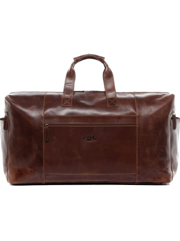 SID & VAIN Leder-Reisetasche echt Leder Weekender groß XXL-braun BRISTOL in braun