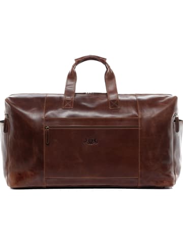 SID & VAIN Leder-Reisetasche Leder Weekender Unisex BRISTOL in braun