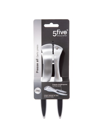 5five Simply Smart Knoblauchpresse, Zinn in Silbern, 17,5 cm
