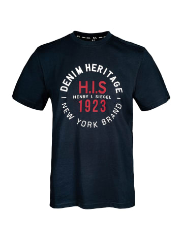 HIS T-Shirt Denim Heritage Big Logo in navy