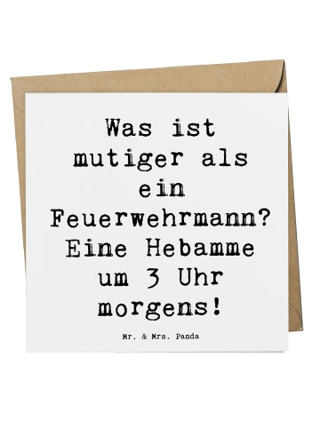 Mr. & Mrs. Panda Deluxe Karte Spruch Mutige Hebamme mit Spruch in Weiß