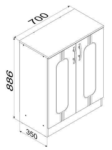 VCM  Kommode Sideboard Balia 2 Drehtüren in Weiß