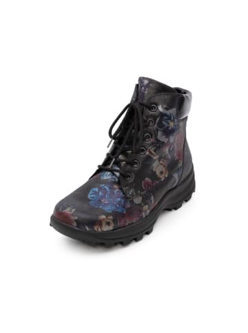 VITAFORM Veloursleder Stiefeletten in schwarz/floral