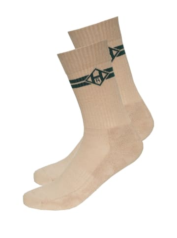HONESTY RULES Socken " Icon " in beige-racing-green