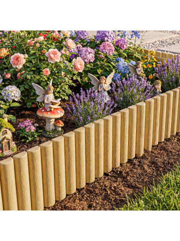 Outsunny Gartenzaun in Naturholz 176L x 2,7B x 30H cm