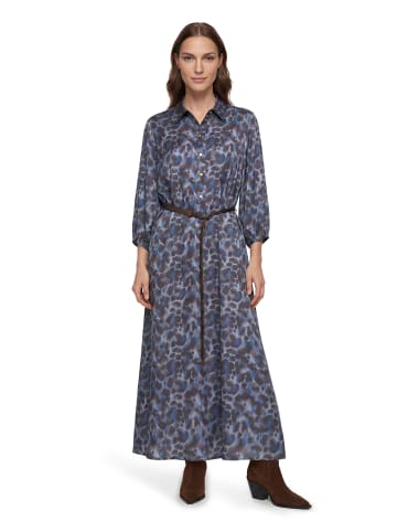 Betty Barclay Hemdblusenkleid mit Bindegürtel in Blau/Braun