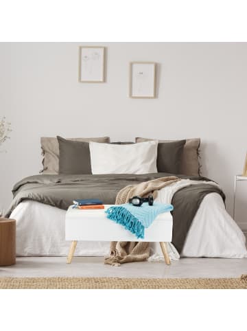 relaxdays Sitzbank in Grau - (B)79,5x (H)39,5 x (T)39,5 cm