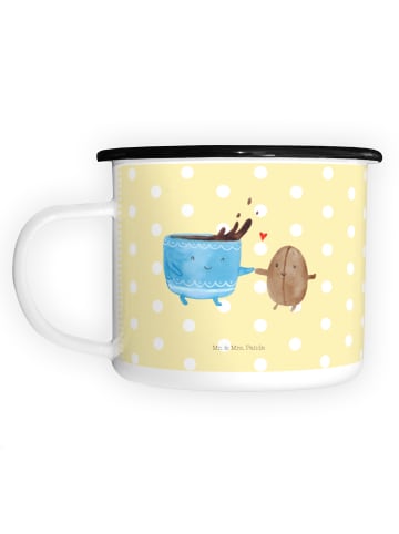 Mr. & Mrs. Panda Kaffeetasse Kaffee Bohne ohne Spruch in Gelb Pastell