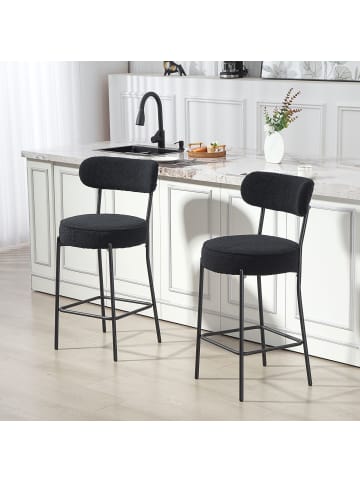 HOMCOM Barhocker-52L x 49B x 95H cm-Schwarz