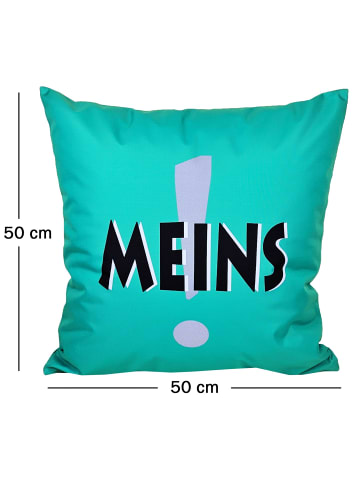 JACK 1x Outdoor Kissenhülle Motiv 50x50cm Meins in Türkis