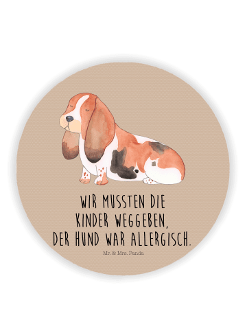 Mr. & Mrs. Panda Kühlschrankmagnet Hund Basset Hound mit Spruch in Hundeglück