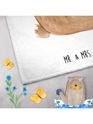 Mr. & Mrs. Panda Handtuch Bär Kaffee ohne Spruch in Weiß