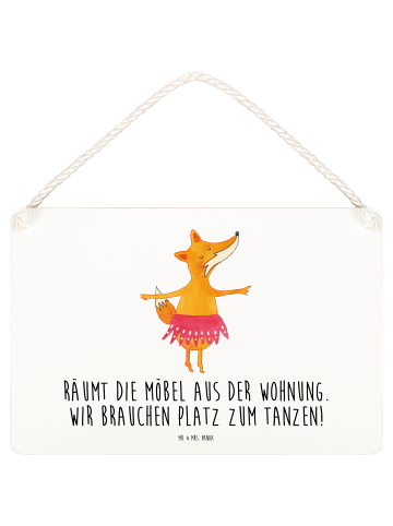 Mr. & Mrs. Panda Schild Fuchs Ballerina mit Spruch in Transparent