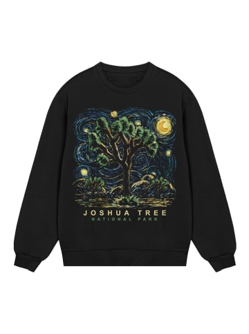 F4NT4STIC Sweatshirt US National Parks Joshua Tree Oil On Canvas Style in schwarz