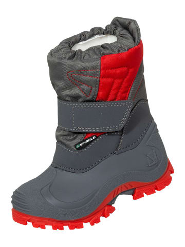 Kinder-Winterstiefel Jawa gefüttert in grau/rot