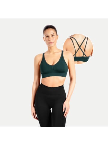 SMILODOX Sport BH Maria Solid Scrunch in Petrol