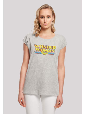 F4NT4STIC T-Shirt DC Comics Superhelden Wonder Woman Crackle Logo in grau meliert