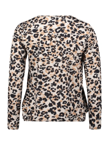 BETTY & CO Casual-Shirt mit Gummizug in Beige/Schwarz