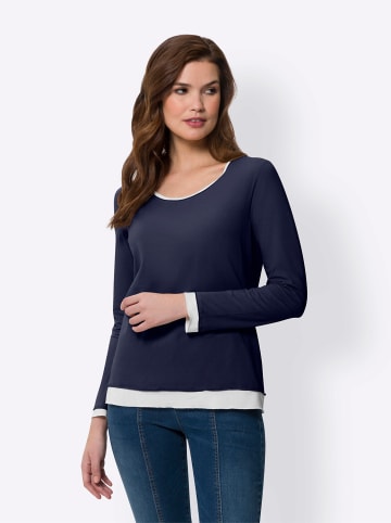Heine 2-in-1-Langarmshirt in marine-ecru