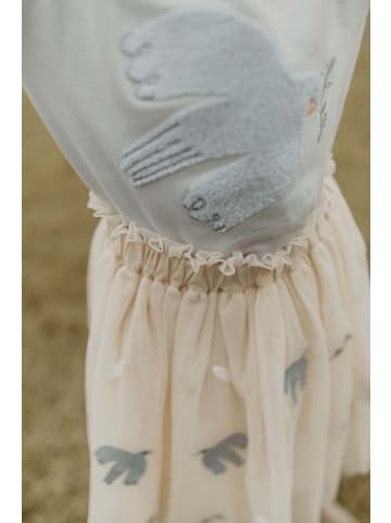 leevje Sweatshirt bird' mit Rüschensaum in clear blue