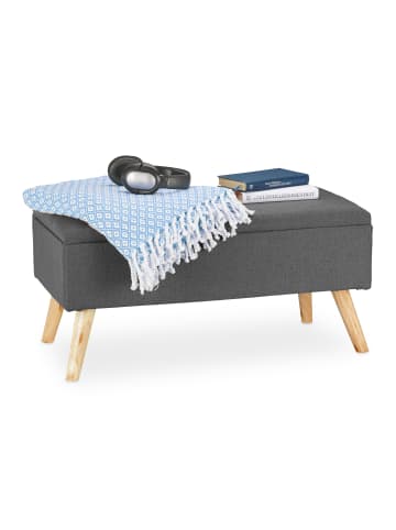 relaxdays Sitzbank in Grau - (B)79,5x (H)39,5 x (T)39,5 cm