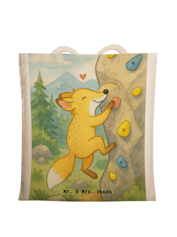 Mr. & Mrs. Panda Schultertasche Fuchs Bouldern Design ohne Spruch in Weiß