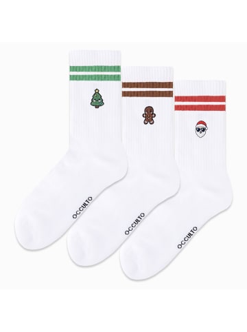 Occulto 3er Pack Weihnachts Tennissocken Rudi in Xmas1