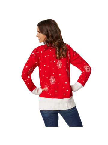 tectake Strickpullover in weihnachtlicher Farbgebung, rot
