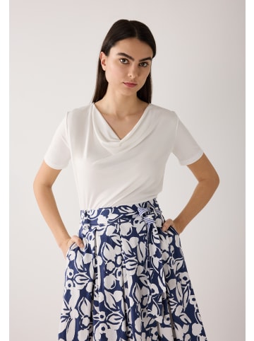 More & More feminines Shirt mit Wasserfall-Ausschnitt in offwhite