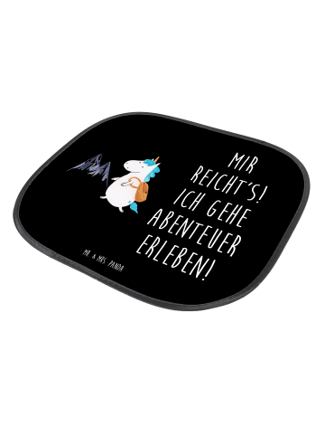 Mr. & Mrs. Panda Sonnenblende Auto Einhorn Bergsteiger mit Spruch in Schwarz