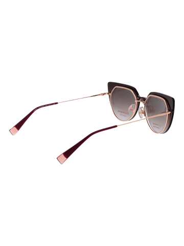 Ana Hickmann Damen Brillenfassung mit Sonnenbrillen-Clip Geometrisch Lila