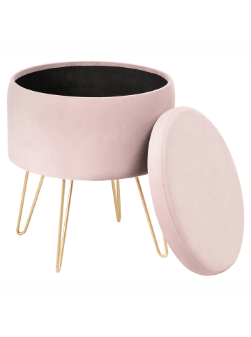 Beliani Pouf SILAS in Rosa - (W) 42 x (H) 44 x (L) 42 cm