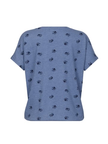 naketano T-Shirt Schnella Baustella 20 Blue Melange Dog Print