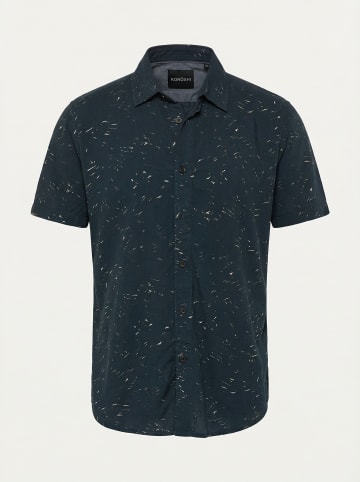 KOROSHI Herren kurzarm-viskosehemd in Schwarz