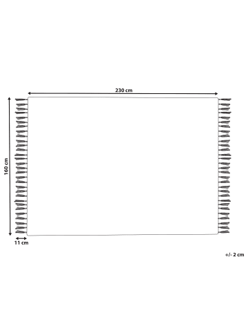 Beliani Geflochtener Teppich FENER in Bunt/Beige/Rot - (W) 160 x (H) 0.6 x (L) 230 cm