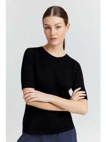 Oxmo Kurzarmpullover OXRiona in Schwarz