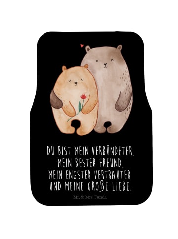 Mr. & Mrs. Panda Auto Fußmatte Bären Liebe mit Spruch in Schwarz