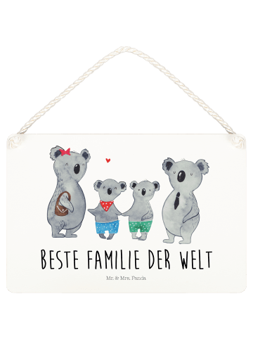 Mr. & Mrs. Panda Deko Schild Koala Familie zwei mit Spruch in Weiß