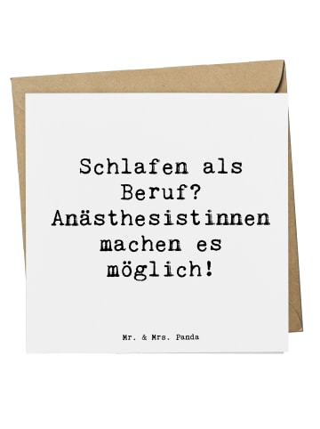 Mr. & Mrs. Panda Einladungskarte Spruch Anästhesistin Freude mit... in Weiß