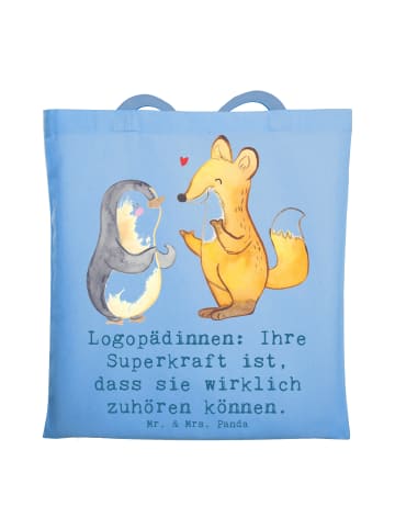 Mr. & Mrs. Panda Shopper Logopädin Superkraft mit Spruch in Sky Blue