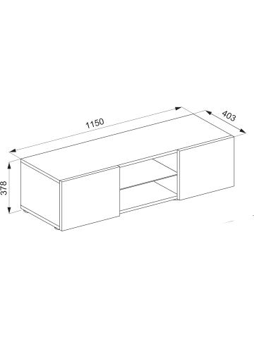 VCM  TV Wand Hänge Lowboard Fernsehschrank Jusa 115 in Weiß / Beton-Optik