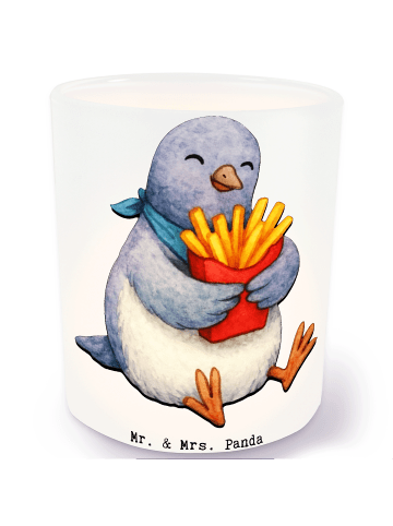 Mr. & Mrs. Panda Windlicht Taube Winter Pommes ohne Spruch in Transparent
