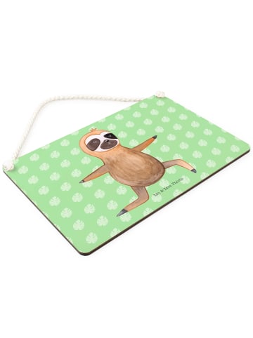 Mr. & Mrs. Panda Schild Faultier Yoga ohne Spruch in Tropengrün