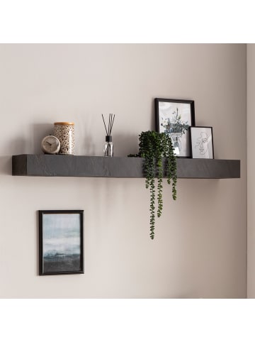 KADIMA DESIGN Wandregal 120x10x20cm Mango Massivholz/Steinoptik Hängeregal Modern